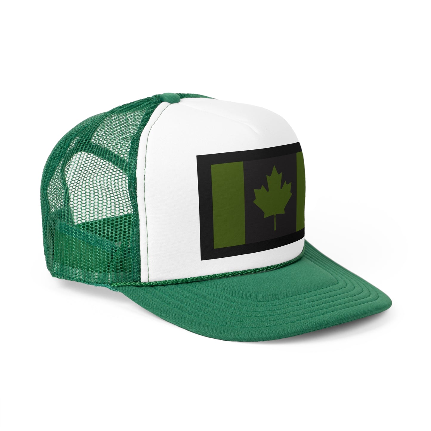 Canadian Maple Leaf Trucker Cap - CANADIAN CAD GREEN - Designed and Printed in Canada