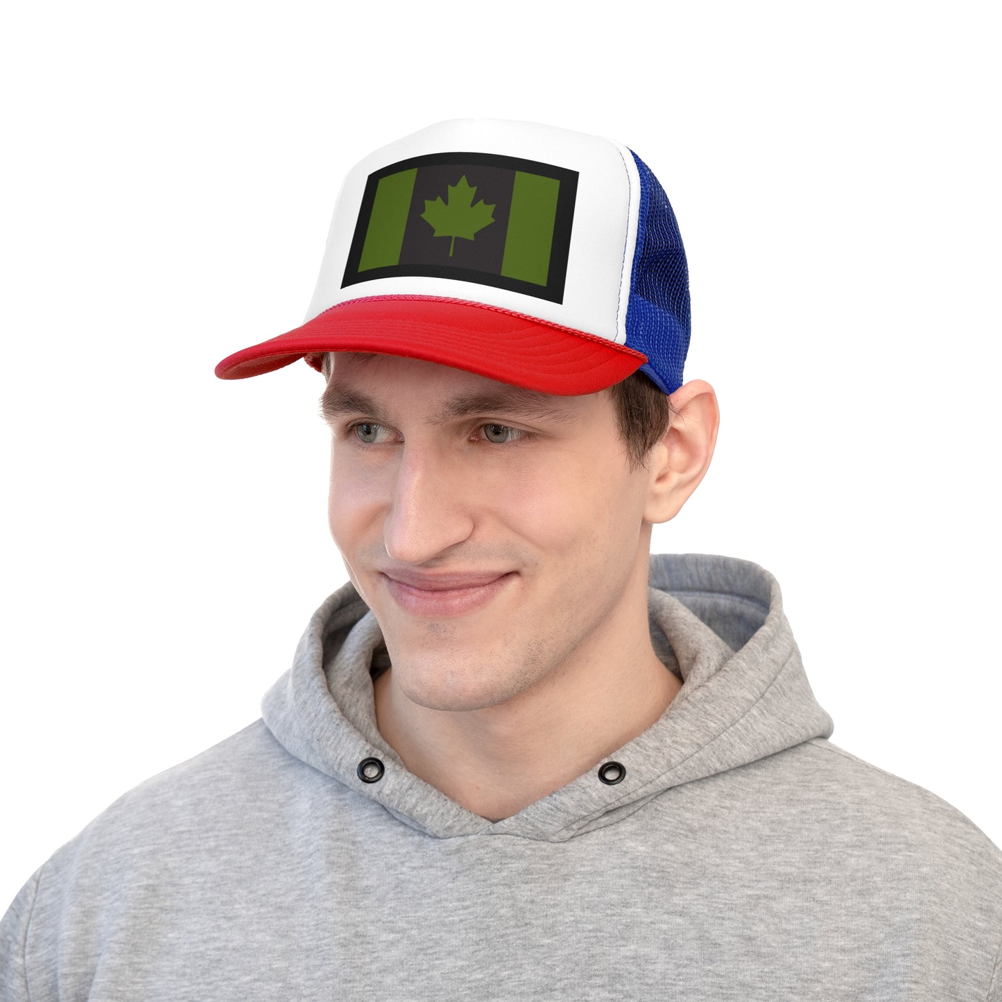 Canadian Maple Leaf Trucker Cap - CANADIAN CAD GREEN - Designed and Printed in Canada