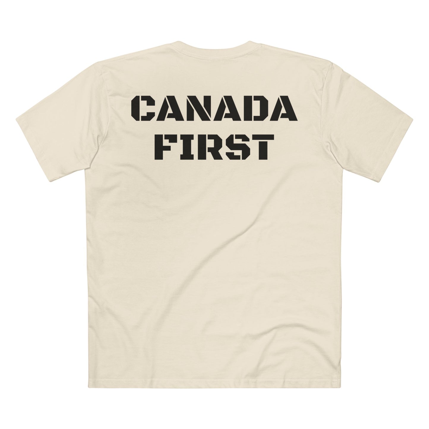 Canada First Graphic Tee - We Keep Our Land Glorious and Free - Made in Canada!