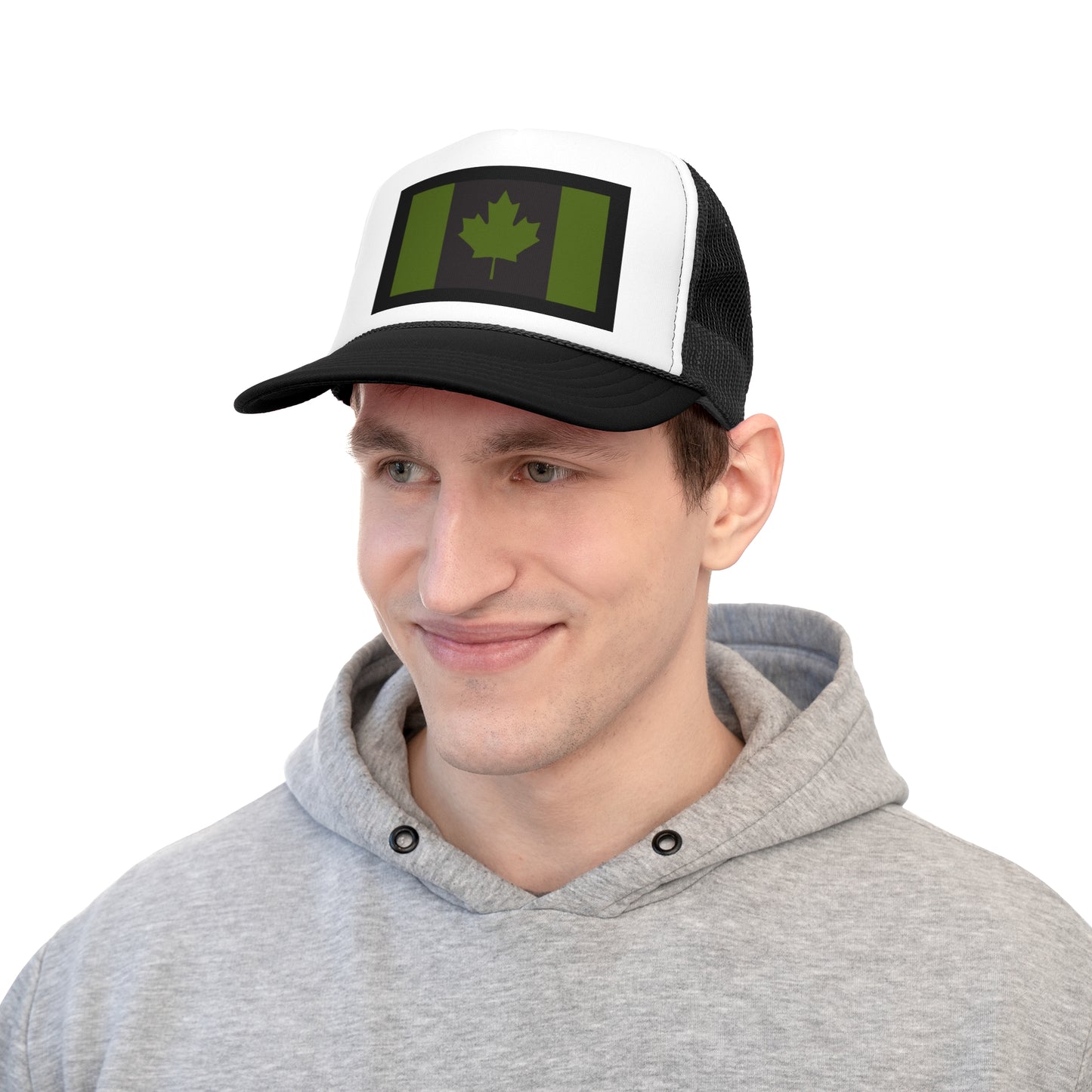Canadian Maple Leaf Trucker Cap - CANADIAN CAD GREEN - Designed and Printed in Canada