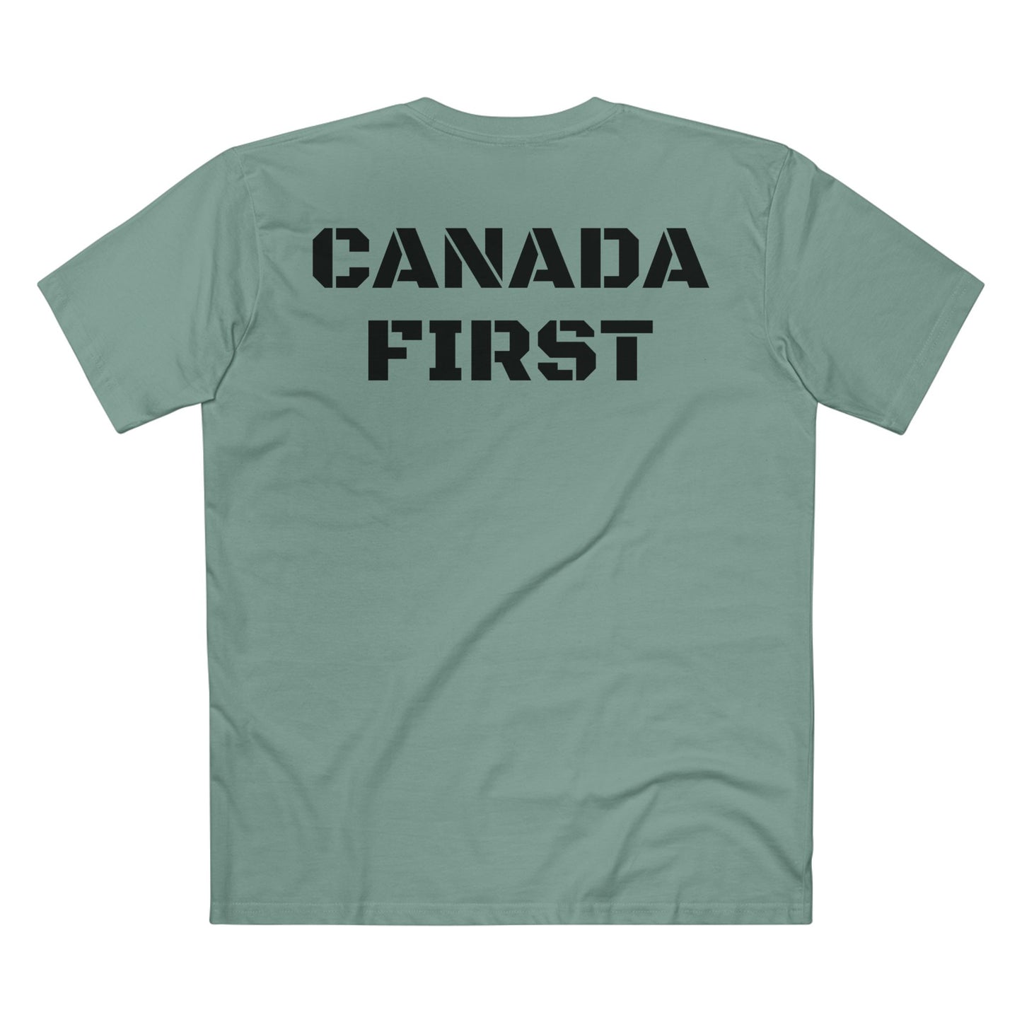 Canada First Graphic Tee - We Keep Our Land Glorious and Free - Made in Canada!