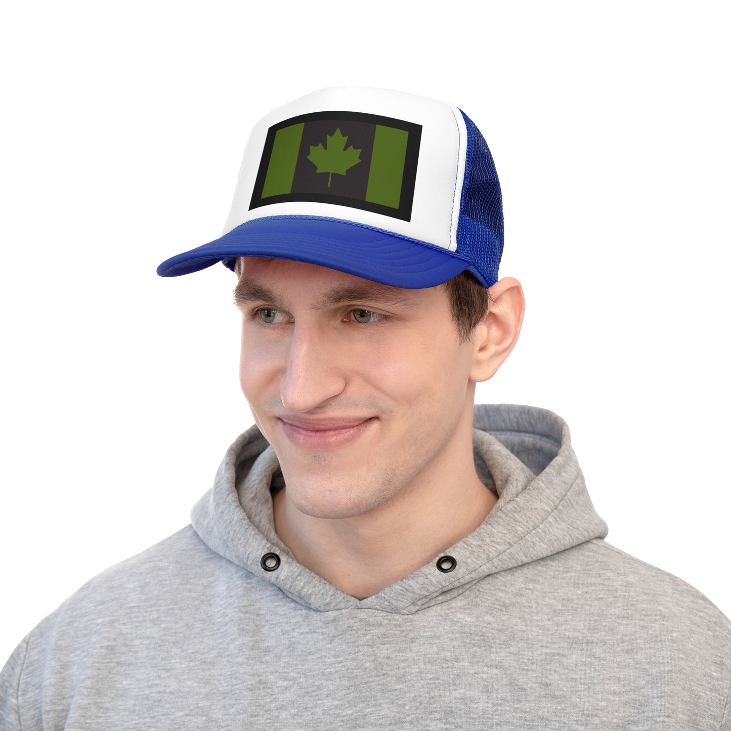 Canadian Maple Leaf Trucker Cap - CANADIAN CAD GREEN - Designed and Printed in Canada
