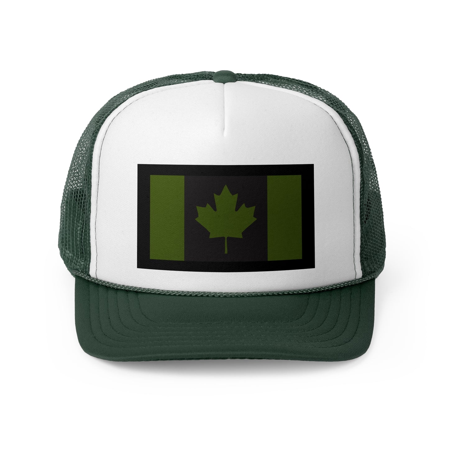 Canadian Maple Leaf Trucker Cap - CANADIAN CAD GREEN - Designed and Printed in Canada