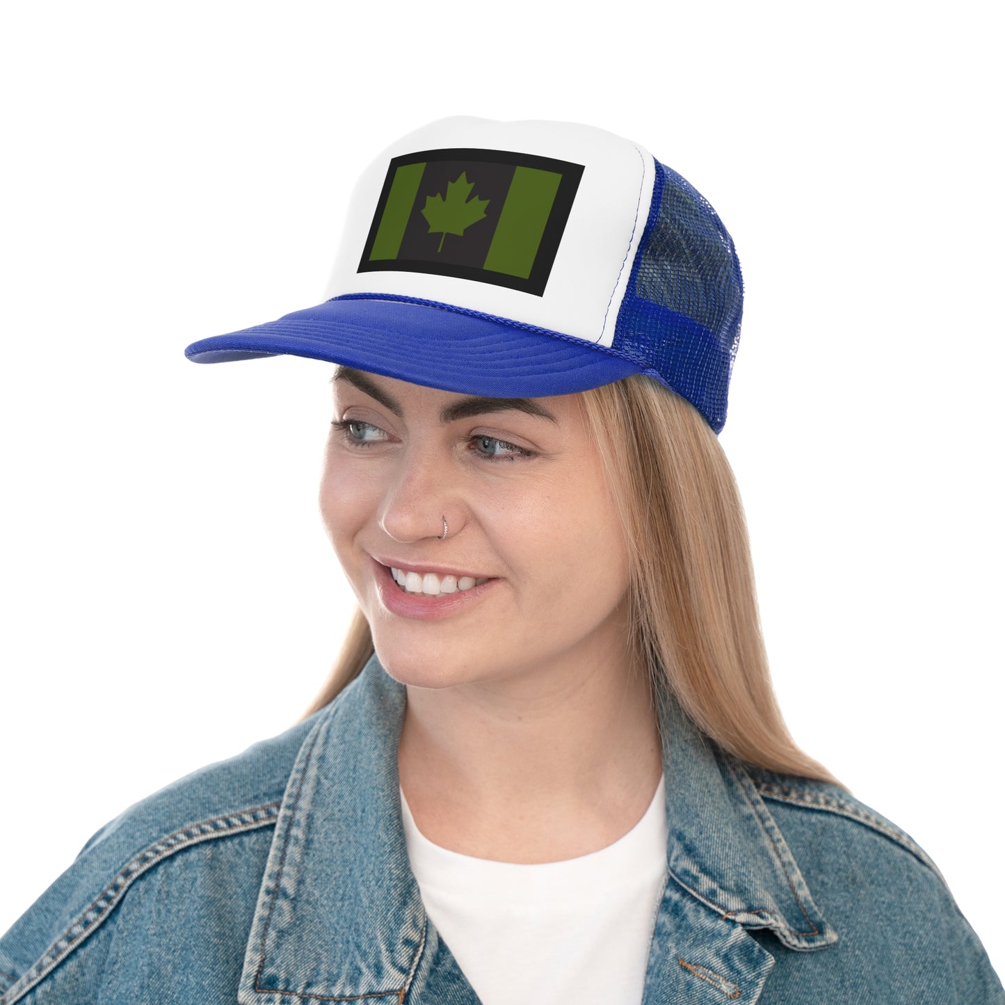 Canadian Maple Leaf Trucker Cap - CANADIAN CAD GREEN - Designed and Printed in Canada