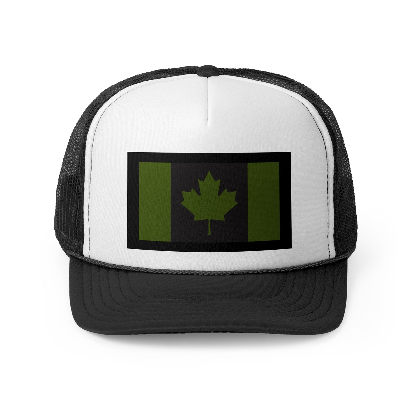 Canadian Maple Leaf Trucker Cap - CANADIAN CAD GREEN - Designed and Printed in Canada