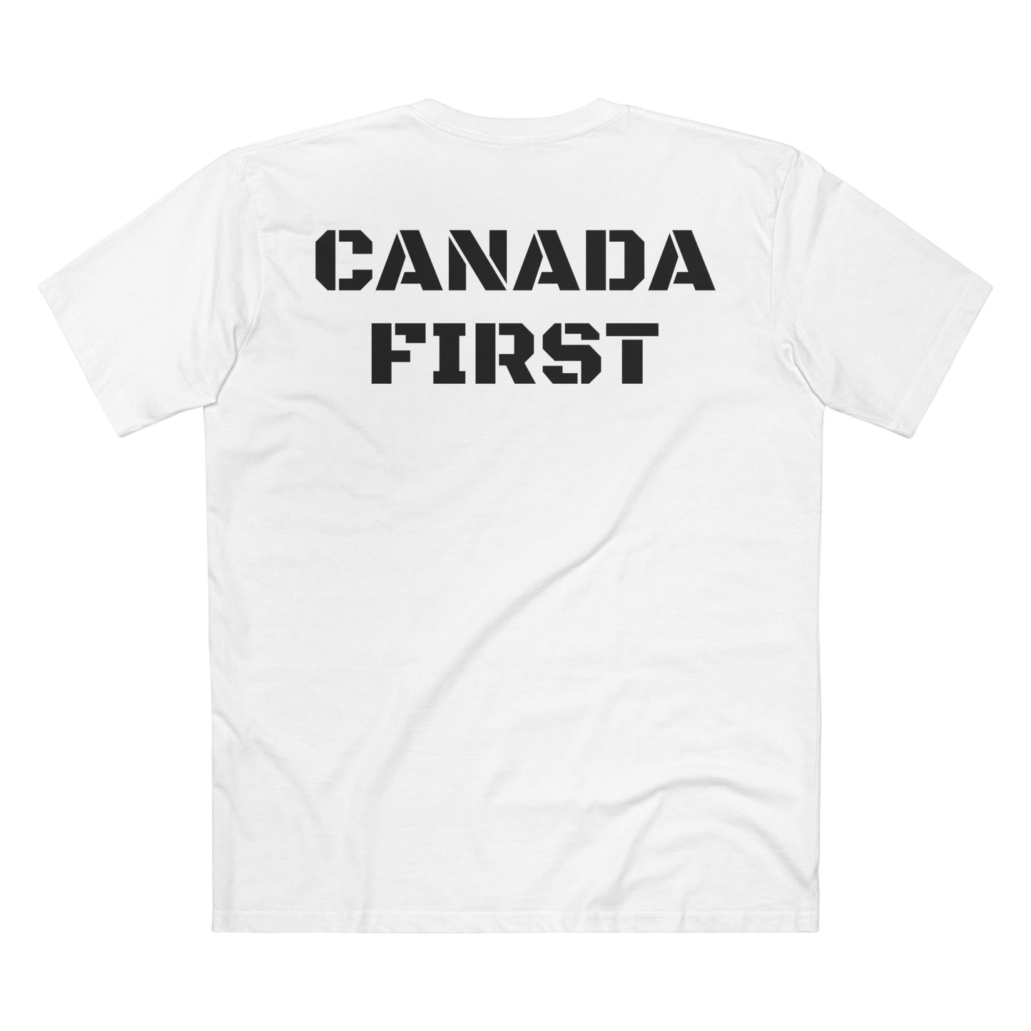 Canada First Graphic Tee - We Keep Our Land Glorious and Free - Made in Canada!