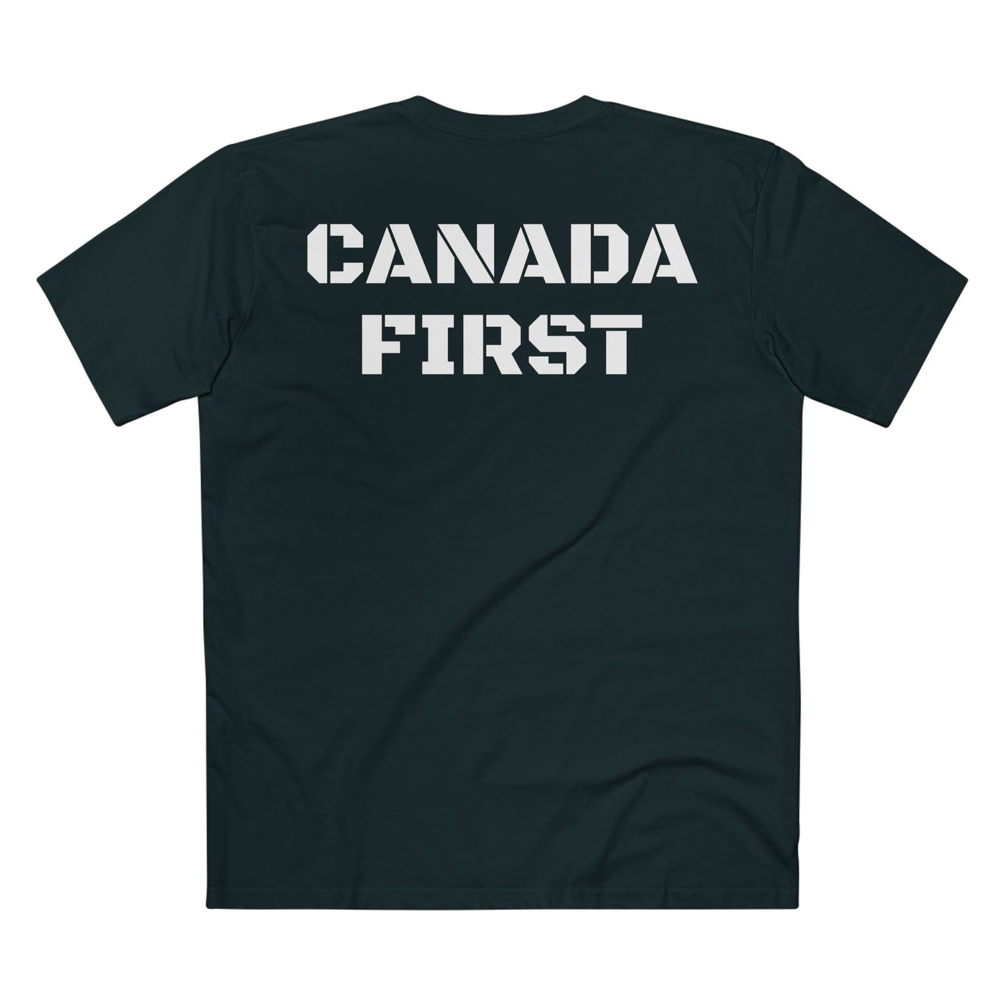 Canada First Graphic Tee - We Keep Our Land Glorious and Free - Made in Canada!