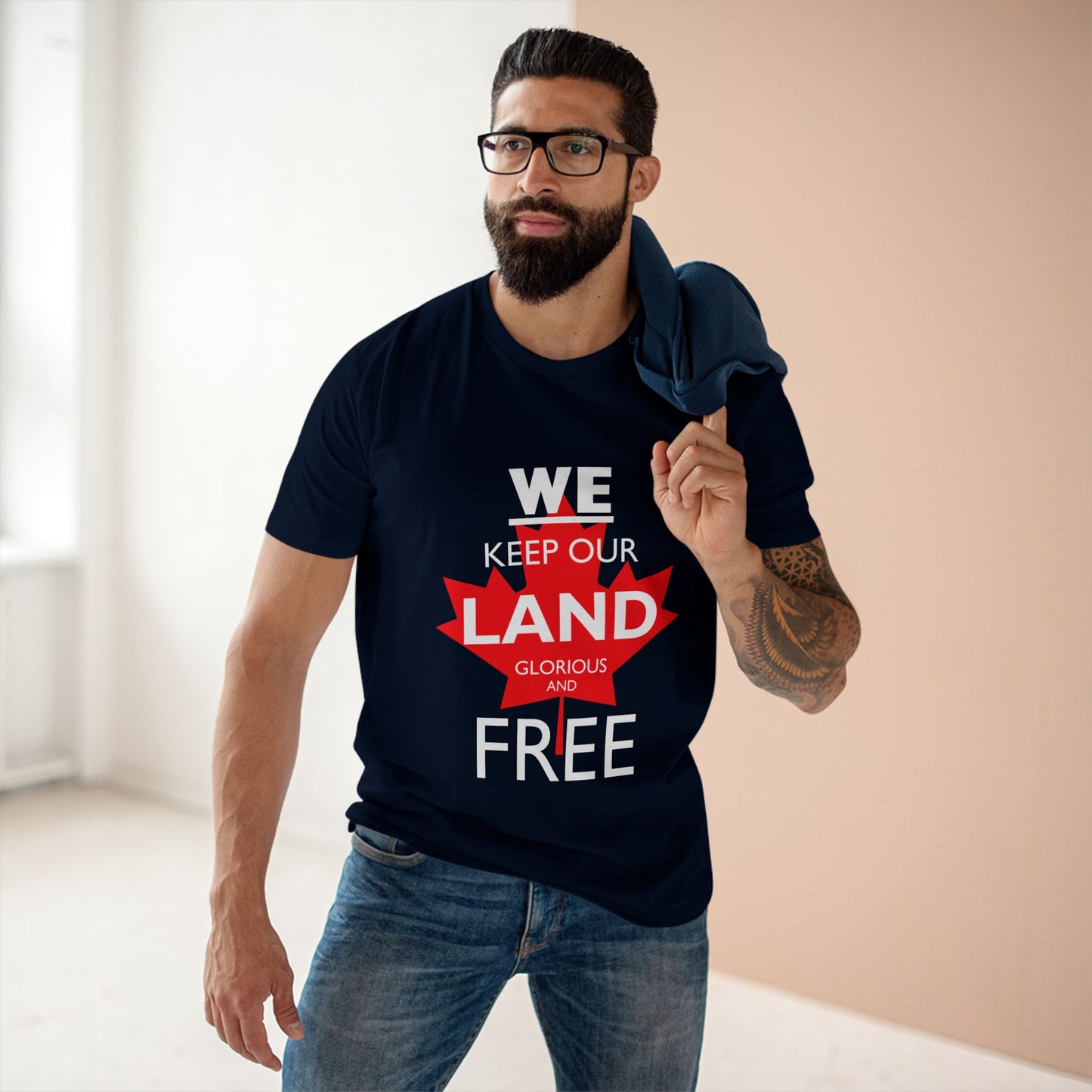 Canada First Graphic Tee - We Keep Our Land Glorious and Free - Made in Canada!