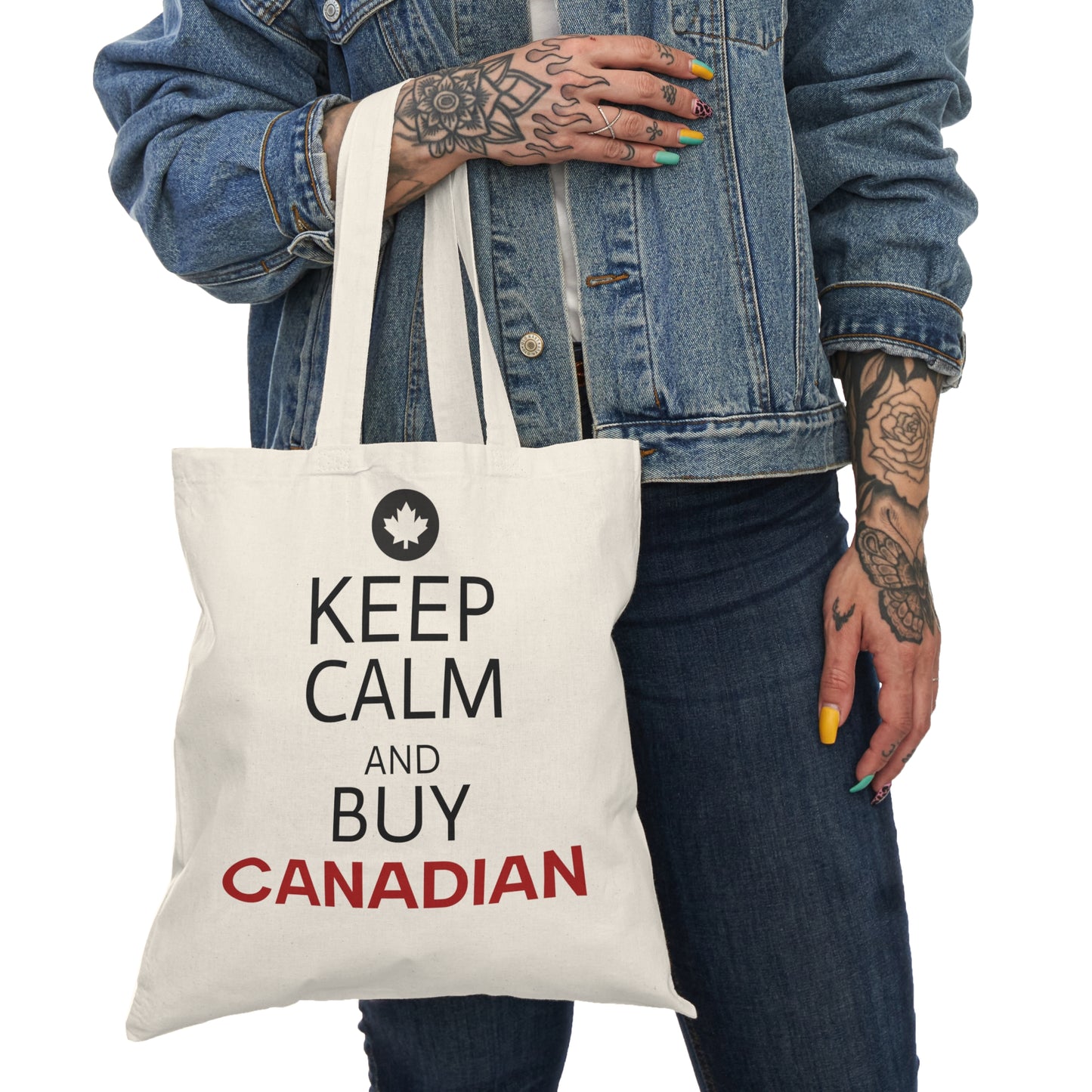 Canadian Pride Tote Bag - Keep Calm and Buy Canadian! 100% Cotton!