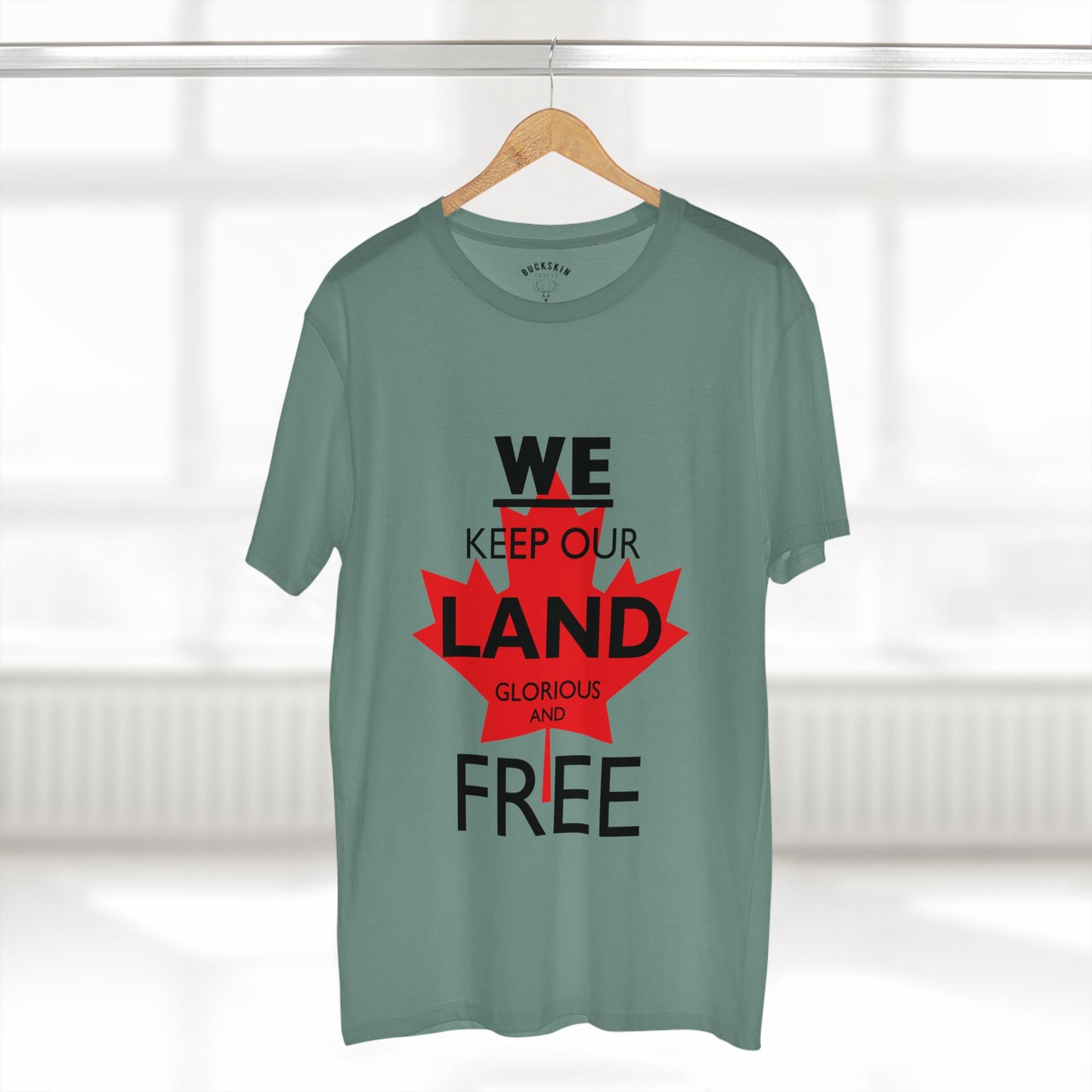 Canada First Graphic Tee - We Keep Our Land Glorious and Free - Made in Canada!