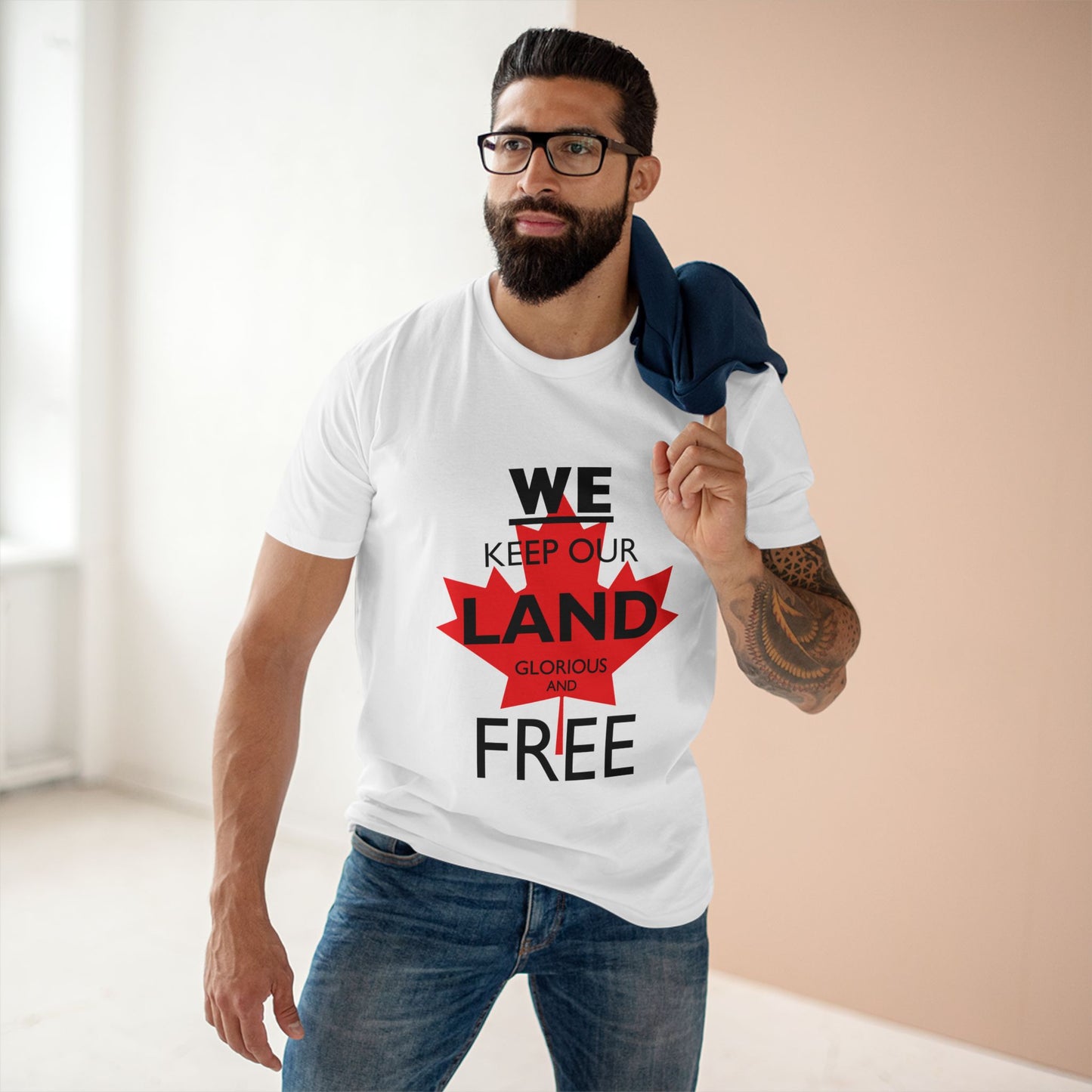 Canada First Graphic Tee - We Keep Our Land Glorious and Free - Made in Canada!