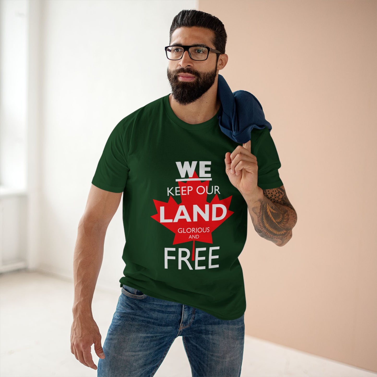 Canada First Graphic Tee - We Keep Our Land Glorious and Free - Made in Canada!