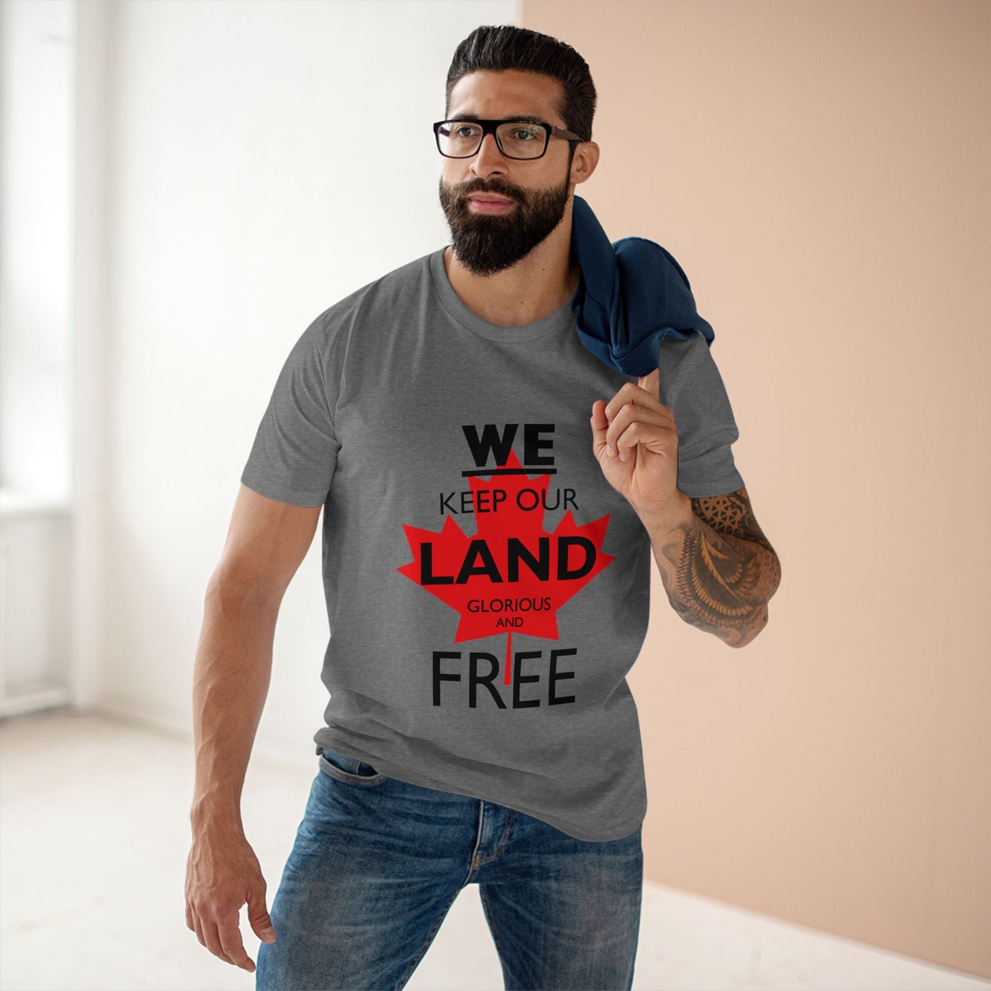 Canada First Graphic Tee - We Keep Our Land Glorious and Free - Made in Canada!