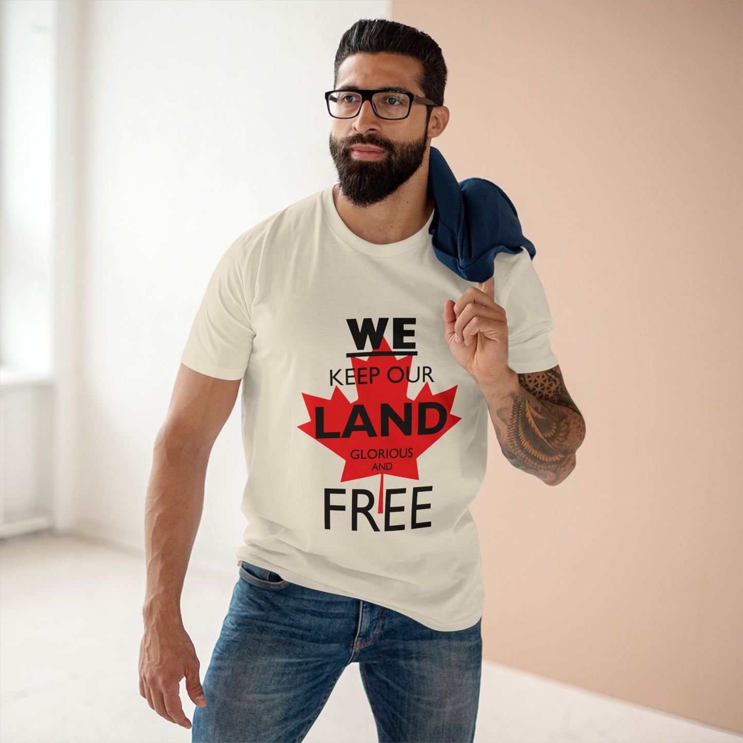 Canada First Graphic Tee - We Keep Our Land Glorious and Free - Made in Canada!