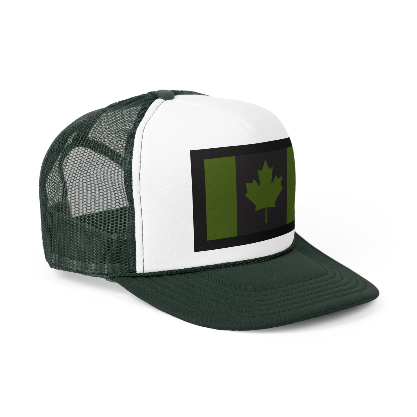 Canadian Maple Leaf Trucker Cap - CANADIAN CAD GREEN - Designed and Printed in Canada