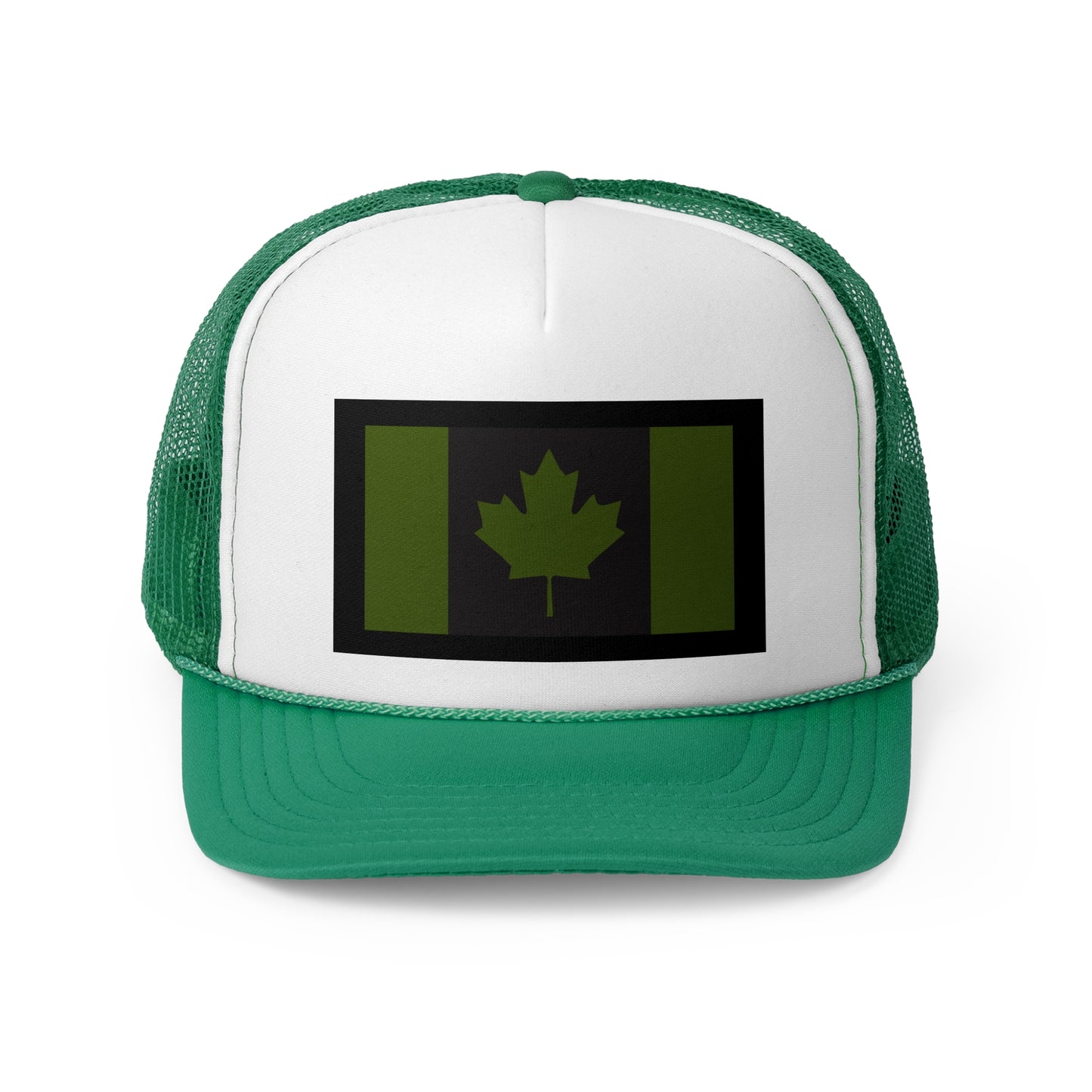 Canadian Maple Leaf Trucker Cap - CANADIAN CAD GREEN - Designed and Printed in Canada