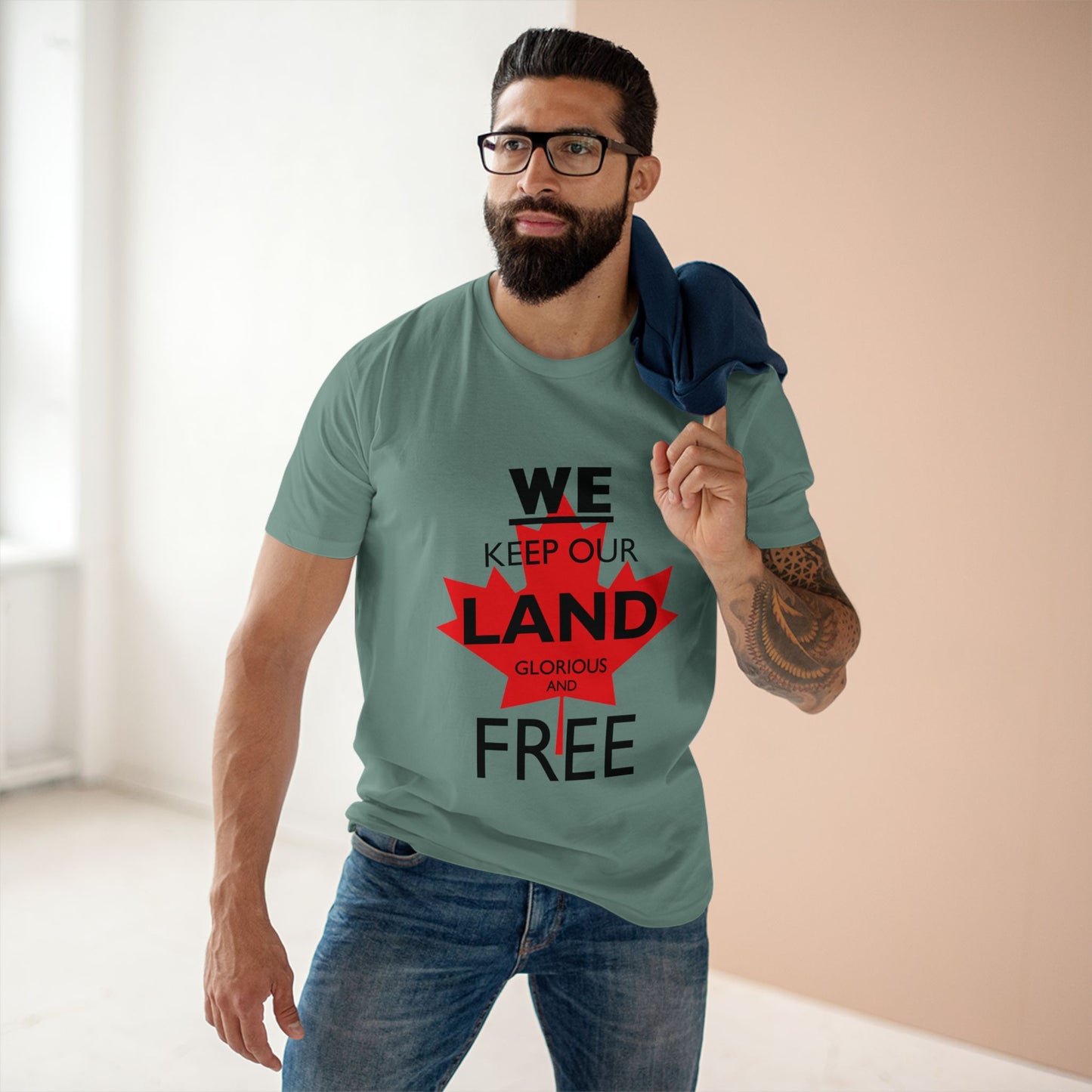 Canada First Graphic Tee - We Keep Our Land Glorious and Free - Made in Canada!
